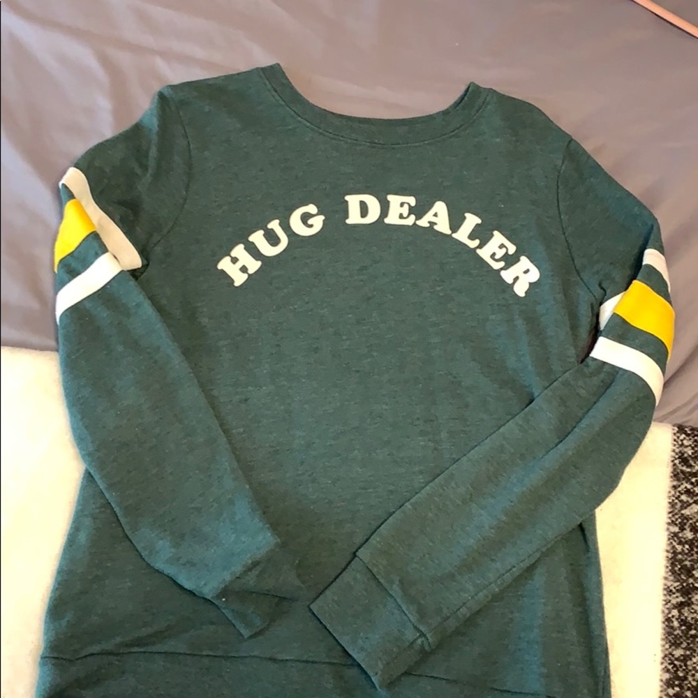 Target Green “Hug Dealer” Crewneck Sweater